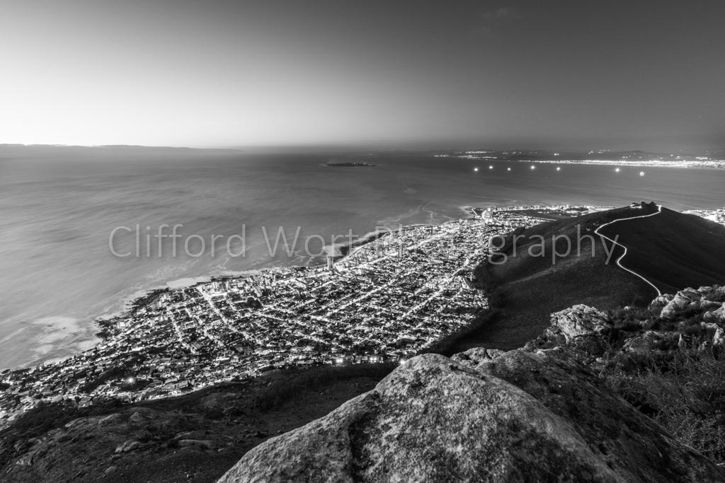 Seapoint and Signal Hill in Black & White